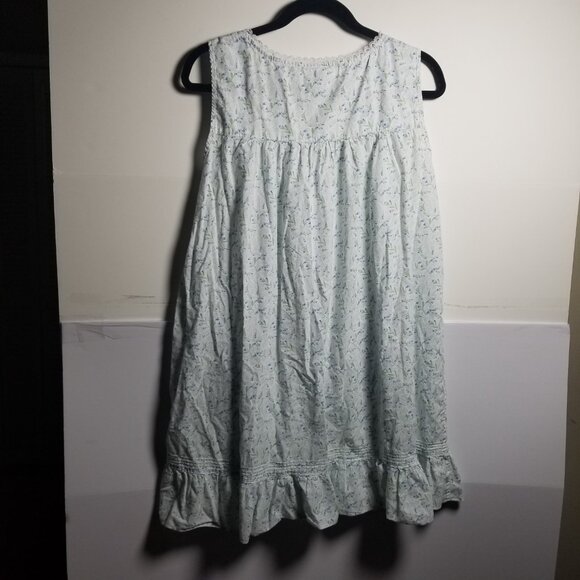 Eileen West Women's Cotton Green Floral Cottagecore Prairie Nightgown Sz L - Picture 4 of 5